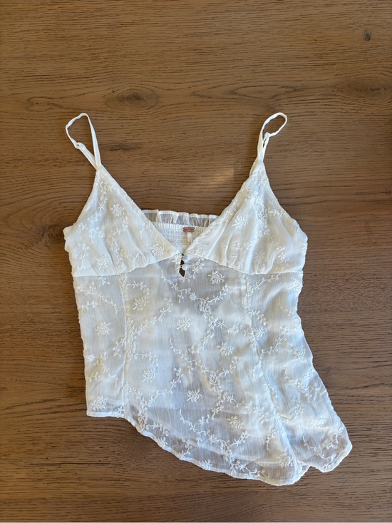 Free People Tops - Free people white lace top NWOT